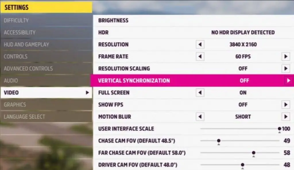 Forza Horizon 5  graphic settings